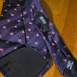 Boss Dark Purple Geometric Men's Tie